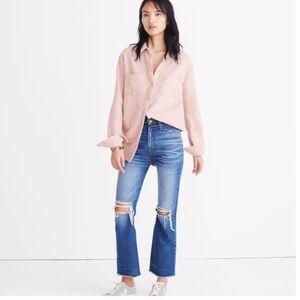 Madewell Flannel Sunday Shirt Mauve Pink SZ XXS